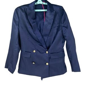 Jerome Lamar For And Now This Men’s Double Breasted Satin Look Blazer Blue Sz M